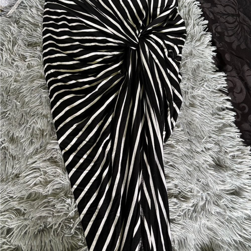 Black and White Striped Skirt